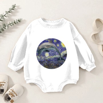 Discover Dolphin Jump Starry Baby Romper Sweatshirts