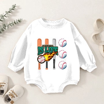 Discover Baseball is life Baby Romper Sweatshirts