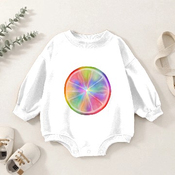 Discover Rainbow Citrus Circle Slice Baby Romper Sweatshirts