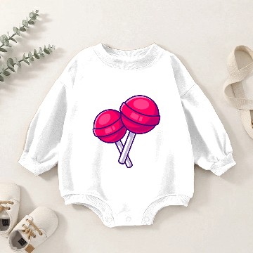 Discover Lollipop candy pink Baby Romper Sweatshirts