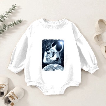 Discover Galaxy Wolf Sunglasses Solar Eclipse Earth Baby Romper Sweatshirts