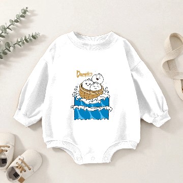 Discover Dumpling in the Wave Baby Romper Sweatshirts