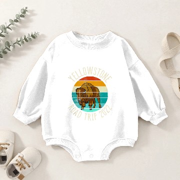 Discover Bison YStone Road Trip 2022 Baby Romper Sweatshirts