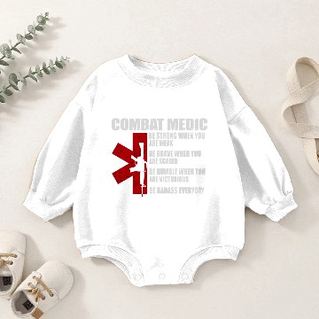 Discover Army Combat Medic Veteran 3D Baby Romper Sweatshirts