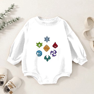 Discover Genshin Impact Elements Baby Romper Sweatshirts