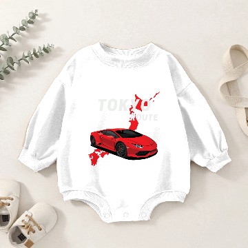 Discover Black Tokyo Drip Car Route Baby Romper Sweatshirts