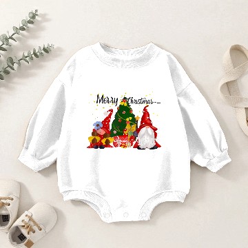 Discover Merry Christmas Nordic Gnomes With Tree Baby Romper Sweatshirts