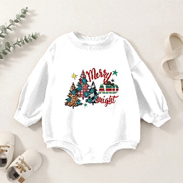 Discover Merry And Bright Baby Romper Sweatshirts
