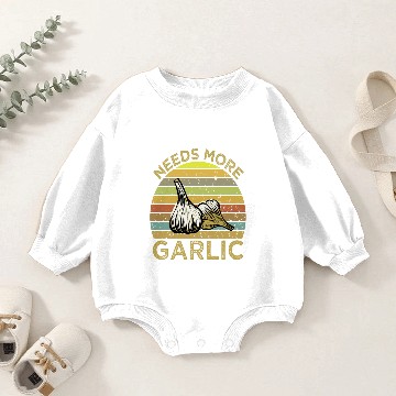 Discover Needs More Garlic , Garlic Lovers Trending Baby Romper Sweatshirts