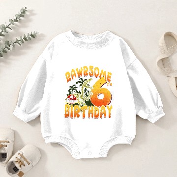 Discover Jurassic Park Rawrsome 6Th Birthday Baby Romper Sweatshirts
