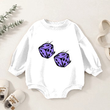 Discover Dice Purple Baby Romper Sweatshirts