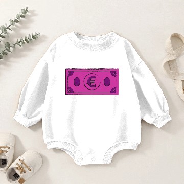 Discover Pink Euro Bill € Bank note Face Mask Bling Bling Baby Romper Sweatshirts