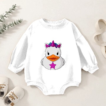 Discover Fancy Unicorn Rubber Duck Baby Romper Sweatshirts
