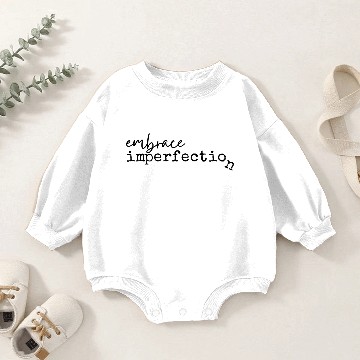 Discover Solid Black Embrace Imperfection Baby Romper Sweatshirts