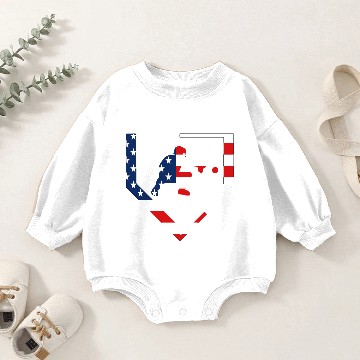 Discover American Flag Graphic Baseball Catcher Gear Baseba Baby Romper Sweatshirts