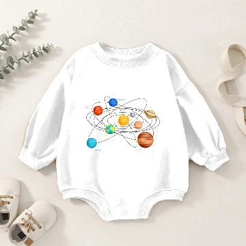 Discover Sun Planets Space And Science Solar System Baby Romper Sweatshirts