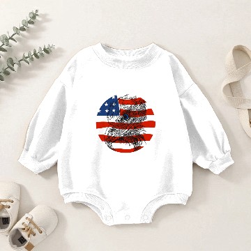 Discover bald eagle black head bird american flag Baby Romper Sweatshirts