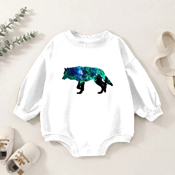Discover Aurora Galaxy Wolf Baby Romper Sweatshirts