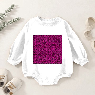 Discover Neon Pink Snake Skin Pattern Baby Romper Sweatshirts
