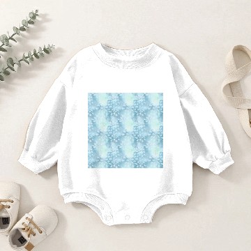 Discover Blue Batik Leaves Pattern Baby Romper Sweatshirts
