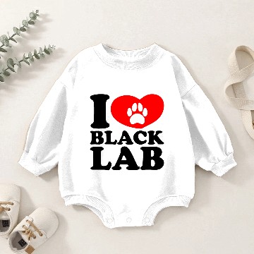 Discover I Love Black Lab Baby Romper Sweatshirts