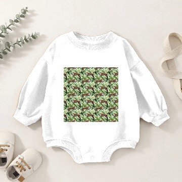 Discover Rain Forest Leopards Leaves Pattern Baby Romper Sweatshirts