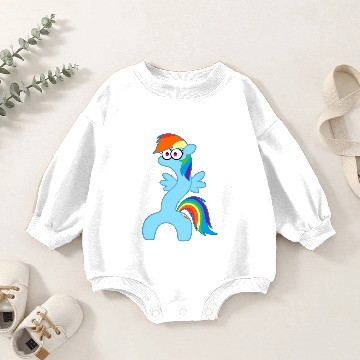Discover rainbow dash wiggle worm Baby Romper Sweatshirts