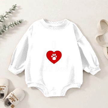 Discover I Love My Dog Dog Lover Baby Romper Sweatshirts
