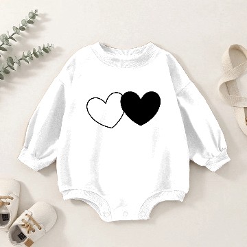 Discover heart black hearts gift valentines day couples Baby Romper Sweatshirts