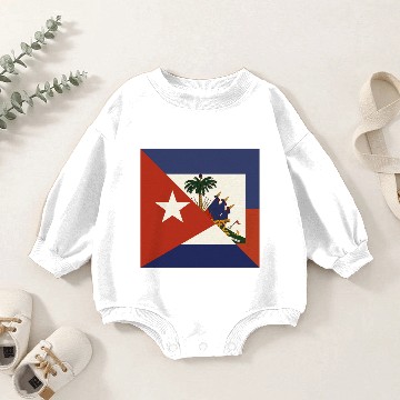 Discover Half Haitian Cuban Flag | Haiti Cuba Baby Romper Sweatshirts