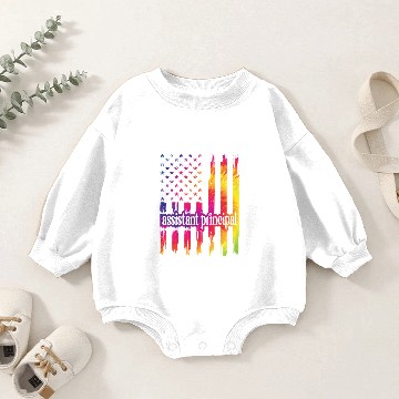 Discover Assistant Principal US Flag Gifts School Crew Baby Romper Sweatshirts