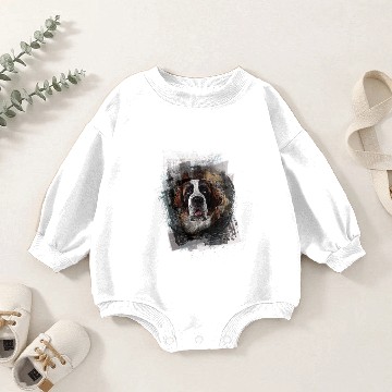 Discover Saint Bernard Dog Portrait Baby Romper Sweatshirts