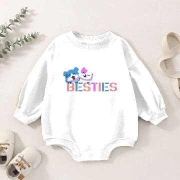 Discover Cute cat and dog best friends, besties Baby Romper Sweatshirts