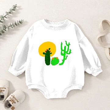 Discover Cactus life Fitted Scoop Baby Romper Sweatshirts