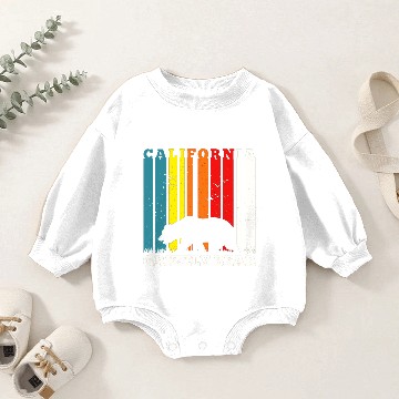 Discover California Bear Retro Baby Romper Sweatshirts
