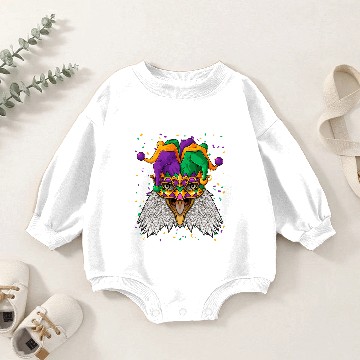 Discover Bald Eagle Mardi Gras Animal Face Carnival Jester Baby Romper Sweatshirts
