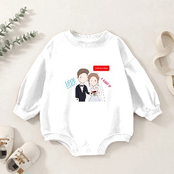 Discover Just married the bride and groom Baby Romper Sweatshirts