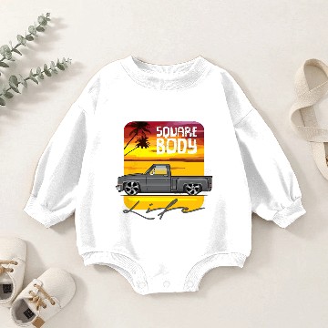 Discover Square Body Life Dark Gray Baby Romper Sweatshirts
