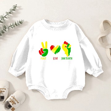 Discover Peace Love Juneteenth Baby Romper Sweatshirts