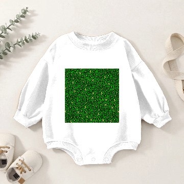 Discover Kelly Green Shamrock Shaped Leopard Print Baby Romper Sweatshirts