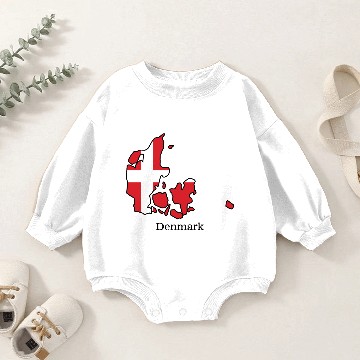 Discover Flags and countries Denmark Baby Romper Sweatshirts