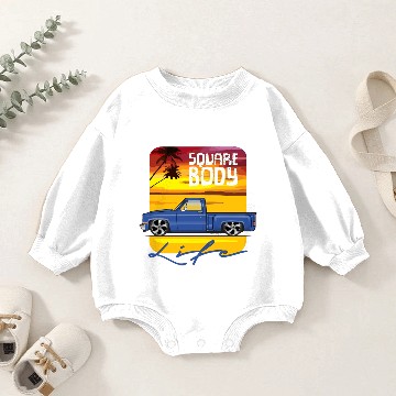 Discover Square Body Life Bright Blue Baby Romper Sweatshirts