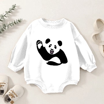 Discover Happy Panda Waving Baby Romper Sweatshirts