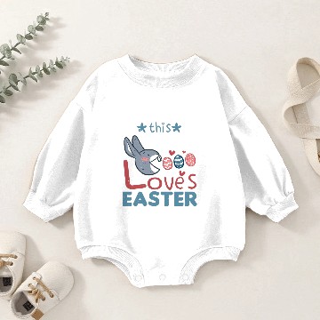 Discover Dancer Loves Easter Bunny Egg Easter Sunday Baby Romper Sweatshirts