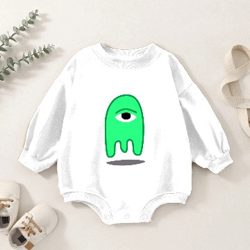 Discover green alien cyclops Baby Romper Sweatshirts