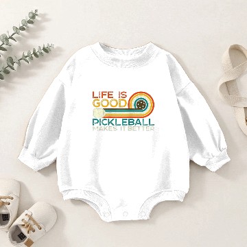 Discover Pickleball Makes it Better Pickleball Raglan Baby Romper Sweatshirts