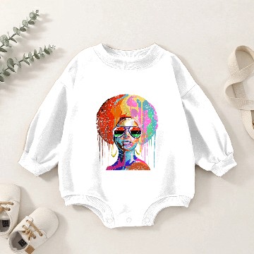 Discover Black Queen Afro Melanin Art Baby Romper Sweatshirts