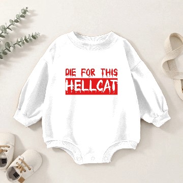 Discover die for this hellcat bloody effect red typo Baby Romper Sweatshirts