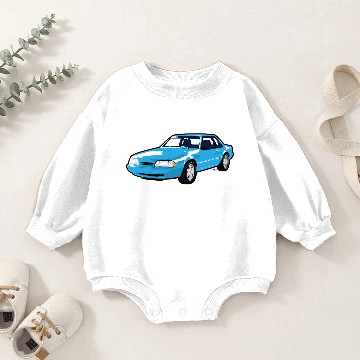 Discover 80s Light Blue FM Baby Romper Sweatshirts