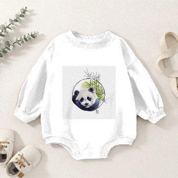 Discover Cute sweet panda with bamboo Baby Romper Sweatshirts